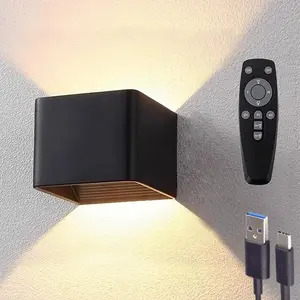 Rechargeable Wall Mounted Light, Dimmable LED Night Light with Remote Control, Easy Installation for Bedrooms & Corridors