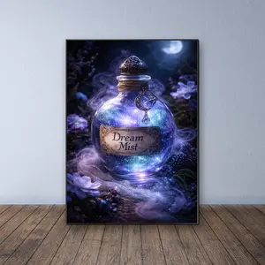 Bottle Mist DIY Diamond Painting Kit, Frameless 5D Mosaic Art, Full Drill Round Acrylic Diamonds, Handmade Cross Stitch Wall Decor