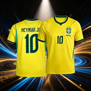10# Neymar JR 2026 Brazil National Home Short Sleeve Soccer Jersey Quick-Dry