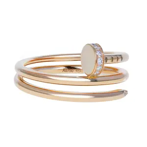 Pre-owned Cartier Juste Un Clou Double Ring Size 56