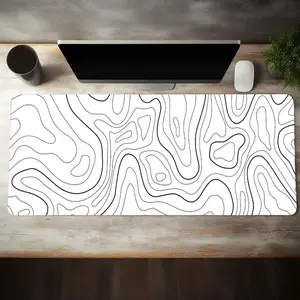 Topographic Mouse Pad, Waterproof Gaming Mouse Pad with Stitched Edge, Extended Large Irregular Line Pattern Desk Non Slip Mouse Pad Desk Decor for Work, Game, Office, Home, Desk Accessories, Gaming Desk Accessory