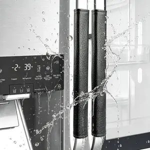 OUGAR8 Refrigerator Door Handle Covers, Waterproof & Oilproof, Black, 2pcs_15.74"L*4"W, Fits Fridge, Oven, Stove, Microwave, Dishwasher, Anti-Slip, Easy to Clean, Keeps Kitchen Appliance Clean - Black(2Pcs,15.74"L*4"W)