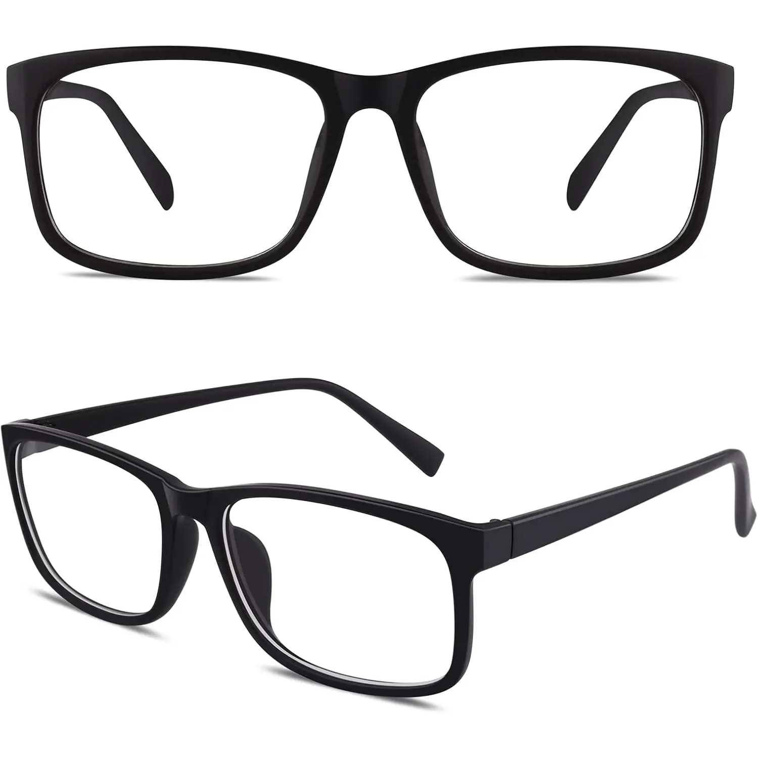Fake Glasses Clear Lens Non-Prescription Retro Rectangular Frame UV400 Protection Men Women CN12