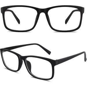 Fake Glasses Clear Lens Non-Prescription Retro Rectangular Frame UV400 Protection Men Women CN12