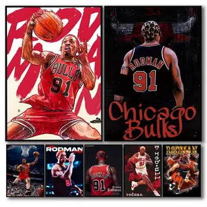 PIKPAKA Basketball Star D-Dennis Rodman Poster Effortless Style Upgrade HD Wall Art | Waterproof Peel & Stick Trendy Decor | Fade-Resistant Durable Style | Chic Home Gift for Any Space