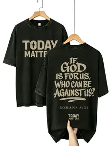 Valentine Shirts God is Good Christian T-Shirt Washed Bible Verse Hoocie Sweatshirts Jesus Hoodie Church Outfit Unisex Oversized Graphic Tee For Men and Women Aesthetic Religious Clothing Romans 8:31 Vintage Washed Fabric Breathable clothes Album Grunge f