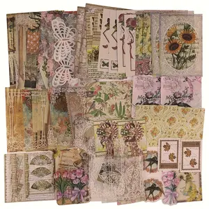 200 Pcs Vintage Washi Stickers Set Mixed Media Scrapbooking Kit with Opaque Paper & Transparent PET Stickers for Journaling DIY Crafts Junk Journal