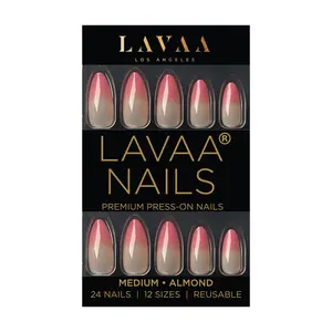 TAG ME PINK Medium Almond Press On Nails - Ombre Pink Tip
