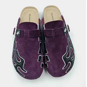 Meckmanly Suede Clogs Women Fashion Men Round Toe Cork Footbed Clogs Potato Shoes Clogs Men Shoes Outdoor Nonslip Walking Shoes Slides Home Slippers With Arch Support Retro Design Unisex Clogs【Order Reference Size Guide】