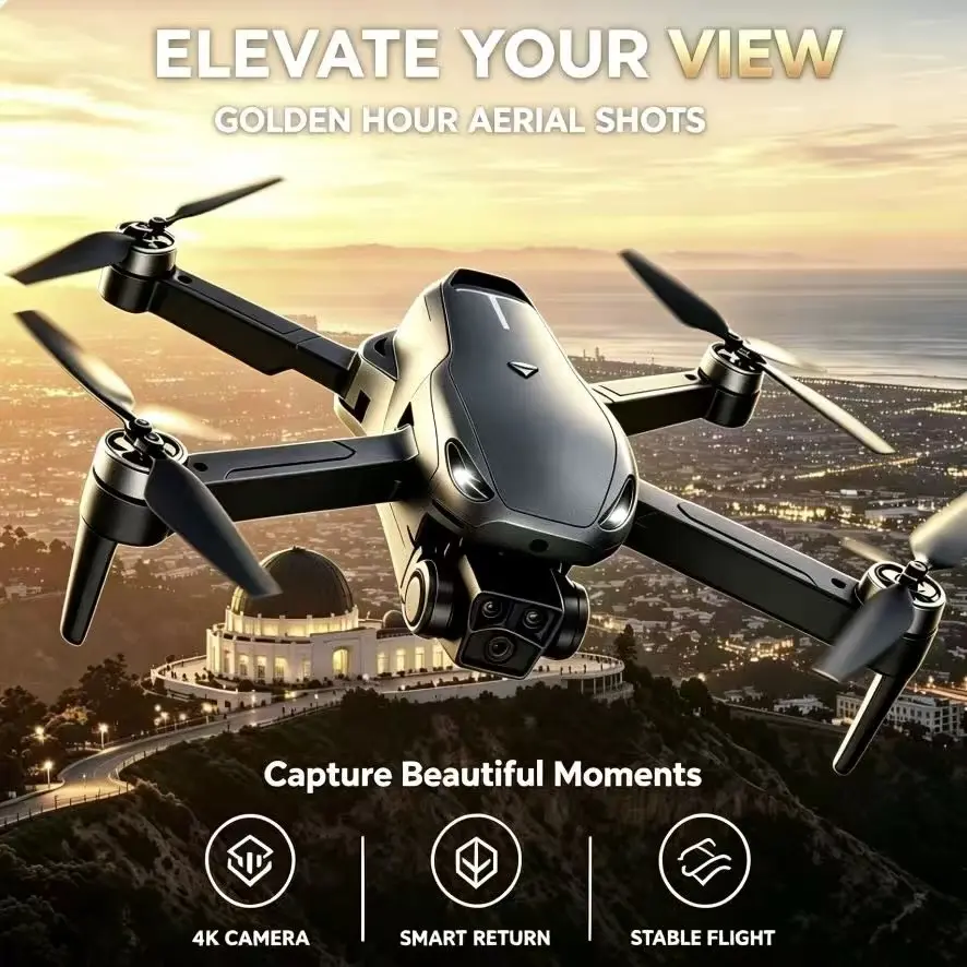 2026 M8 Pro Drone – 4K EIS Camera, GPS & 5G WiFi FPV, Brushless Motor, Optical Flow Hover, Smart Obstacle Avoidance, Auto Return, 360° Stunt Roll, Dual Batteries Included