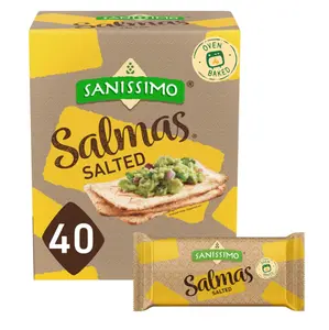 Salmas Salted, 40 packs of 3 Crackers, Oven Baked Corn Crackers, Gluten Free, Non GMO, Kosher Certified
