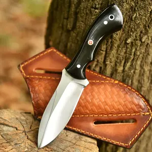 Handmade D2 Steel Fixed Blade Hunting Camping Knife With Leather Sheath - 8 Inches hand Forged Full Tang Knives For Hunting, Outdoor Camping Knives Gift For Men