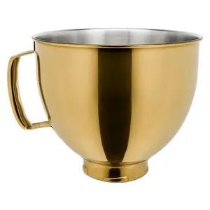 KitchenAid 5-Quart Radiant Gold Stainless Steel Metallic Bowl | Fits 4.5-Quart & 5-Quart KitchenAid Tilt-Head Stand Mixers