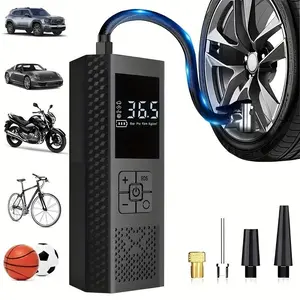 150 PSI Portable Air Pump with Digital Pressure Gauge, LED Light, USB-Rechargeable Lithium Battery, Wireless Design Air Compressor, Automotive Tire Inflator for Cars, Bicycles and Balls, Cordless Tire Inflator, Vehicle Tire Inflator, Emergency Air Pump