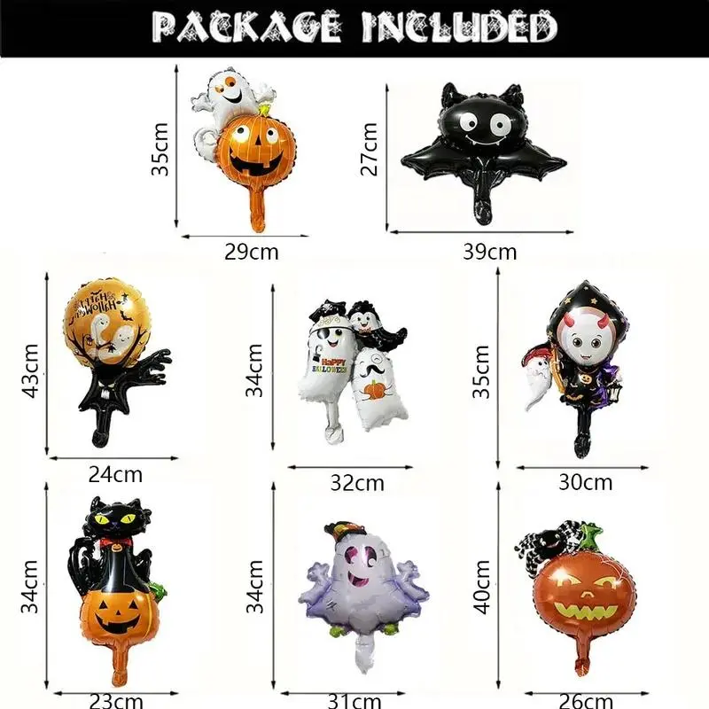 Halloween-Themed Foil Balloons With Death Bat And Pumpkin Designs, Random Styles, Halloween Party Decoration Balloons