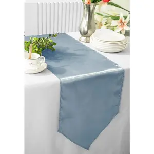 13.5"x108" Satin Table Runner - Dusty Blue (1pc)