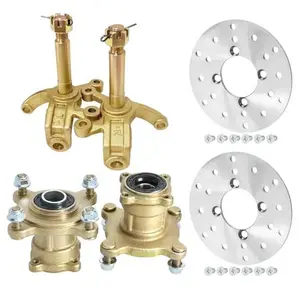 Suisuitong 4 Stud Front Wheel Hub, Steering Knuckle Spindle, Disc Brake Rotor – Universal Fit for 110cc-250cc ATV UTV Go Kart Quad Drift Trike 4 Wheeler Buggy Taotao