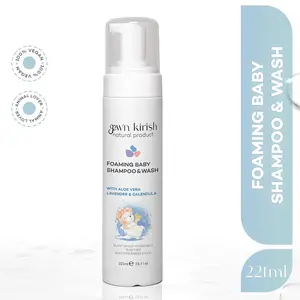 Gew'n Kirish Natural Baby Foam Shampoo & Gentle Hair and Body Wash with Aloe Vera, Calendula & Calming Lavender Oil | Tear-Free, Hypoallergenic Baby Cleanser for Sensitive Skin | 7.5 fl oz