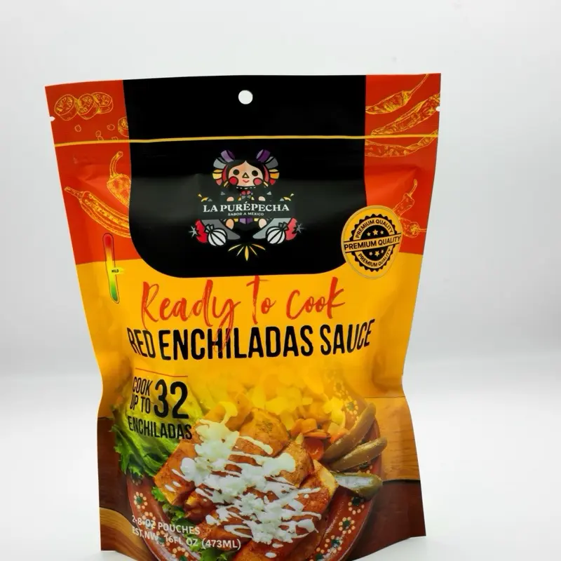 La Purepecha Red Enchilada Sauce - Ready to Cook - 2 x 8oz Pouches for Authentic Mexican Flavor - Perfect for Enchiladas & More - Family-Owned & Quick Meal Prep