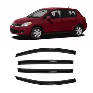 Nissan Versa Window Visors | Rain Guards & Wind Deflectors for 2007-2012 Models (Sedan/Hatchback) | Easy No-Drill Kit