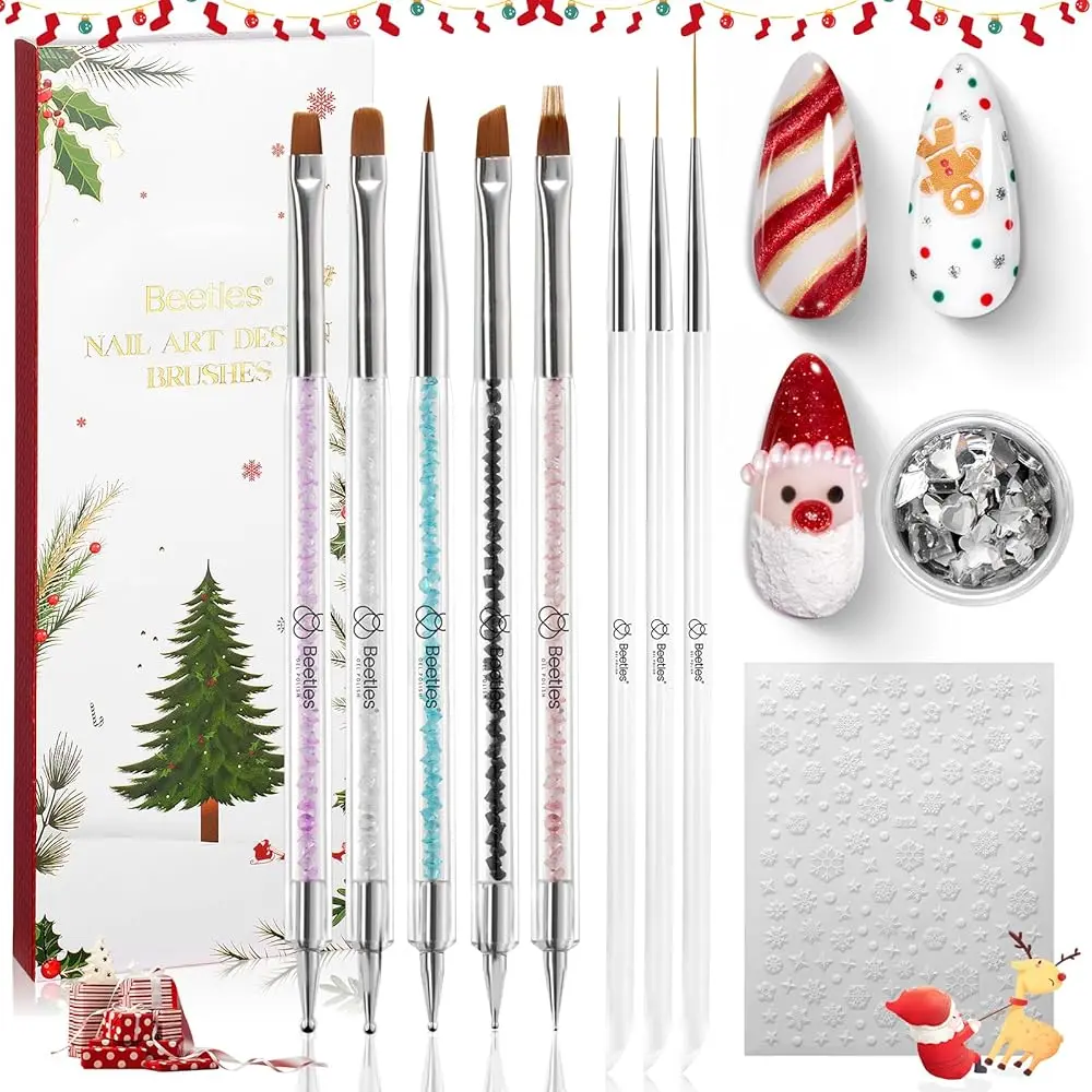 Christmas Nail Art Brush Set - Crystal Christmas