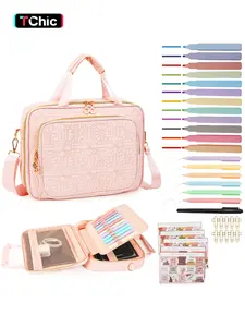 Bible Cover Case for Women Christian Bible Study Kit with Highlighters Tabs, Large Bible Bag with Annotation Kit, Bible Carrying Case for Women with Shoulder Strap Church Bags with Journaling Kit