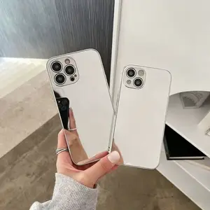 Luxury Mirror Phone Case for iPhone 16 15 14 13 12 11 Pro Pro Max Plus, Silver Plated Back, Full Camera Protection, Shockproof Anti-Drop Protective Cover, Cute Stylish Design for Women Girls, Ideal Holiday Gift Perfect Gift for Her/Him