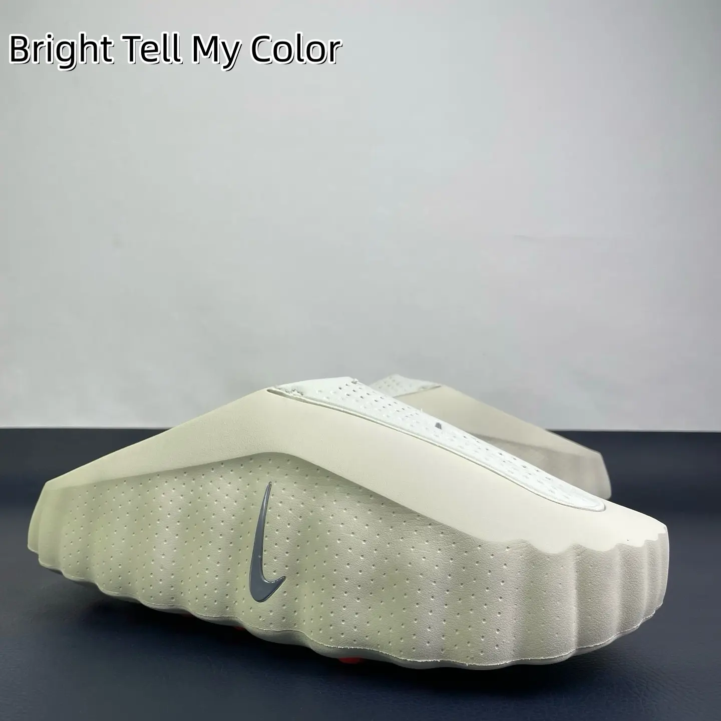 Arch Relief Acupoint Mule Slides | Cream White One-piece EVA Mold | Water Drain Perforated Breathable Vamp | Wavy Anti-slip Traction Outsole | Unisex Shower Gym Loungewear Alleviate Plantar Fatigue