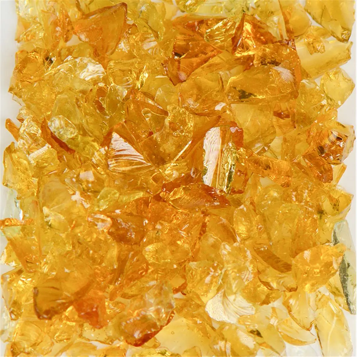 100% Recycled Glass Tumbled Chunky Honey Lemon Pebbles, Size 1 (1/8"-1/4"), 50 lbs, Rigorous Tumbling, Precise Sizing, Ideal for DIY Projects, Countertops, Swimming Pools