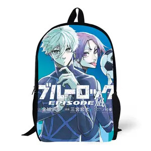 Blue Lock All Over Print Casual Backpack Laptop Backpack for Travel Hiking Lightweight Anime Rucksack Daily Essentials Camping Daypack Ryuusei Rin