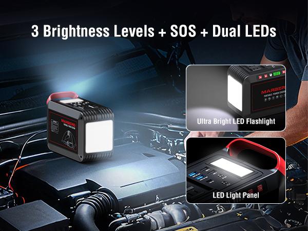 MARBERO 237Wh Solar Generator with 60W Solar Panel Portable Power Station with 2 x 300W AC Outlets (375W Surge) 8 Output Ports Pure Sine Wave for Home Camping Essentials Emergency