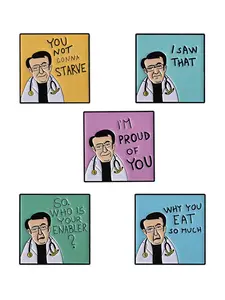 5 Cartoon Doctor Badges, Funny Medical Humor Pins, Enamel Metal Craft, Perfect Gift for Healthcare Workers & Students Backpack Decoration