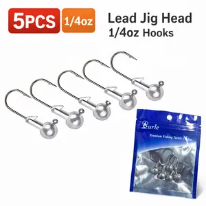Jig Heads Fishing Hooks Crappie Jigs Unpainted Jig Heads Round Ball Sharp Fishing Jigs Hooks for Bass Trout Crappie Walleye Saltwater Freshwater