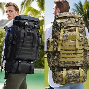 [Waterproof Tactical Backpack] 80L Waterproof Tactical Backpack - Durable Oxford Fabric, Large Capacity - Ideal For Hiking, Camping & Hunting