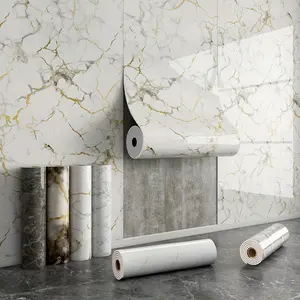 Thickened Self-Adhesive Marble Wallpaper - Waterproof Removable Marble Texture Panel, Luxurious Marble Appearance, Easy DIY Installation, Suitable for Kitchen, Bathroom, Living Room Walls and Floors.