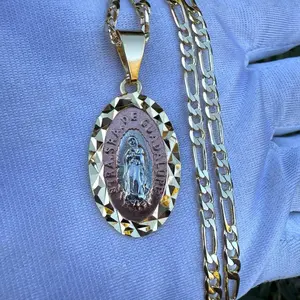 Our Lady of Guadalupe Necklaces with Chain Gold Plated
