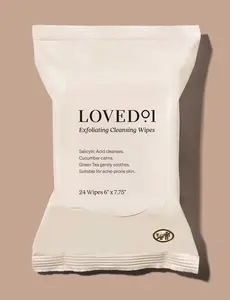 Loved01 Exfoliating Wipes - Salicylic Acid & Papaya Extract for Gentle Cleansing Suitable for Sensitive Skin