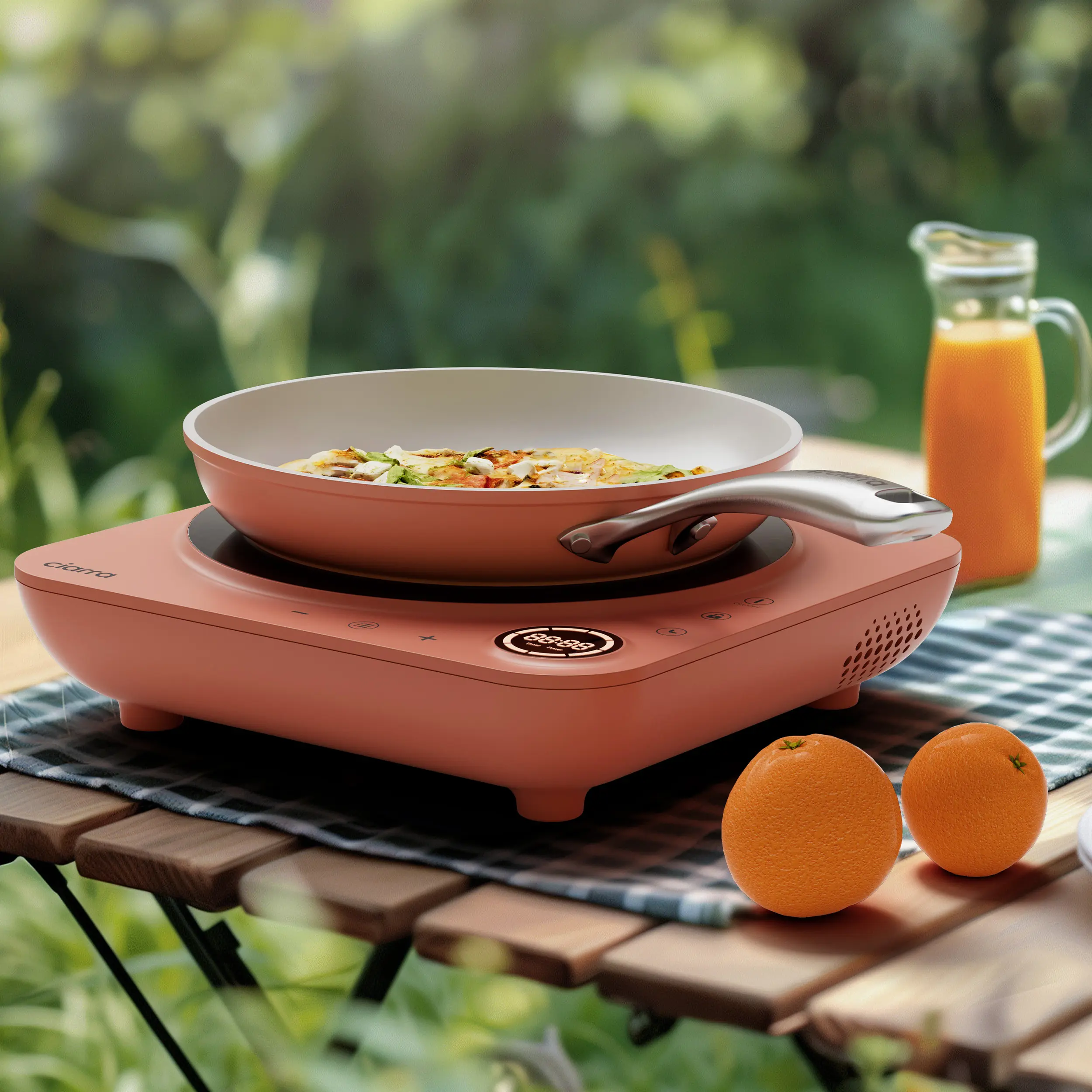 Ciarra Donut Portable Induction Cooktop, 1500W Electric Countertop Burner Cooker Ceramic Glass Plate