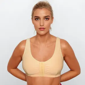 Front Close Pocketed Cotton Bra - padded adjustable straps