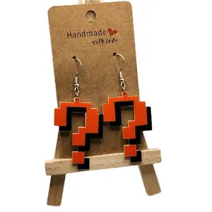 Pixel Question Mark Earrings - Unisex High-Quality Materials Unique Design Perfect for Gamers and Tech Enthusiasts