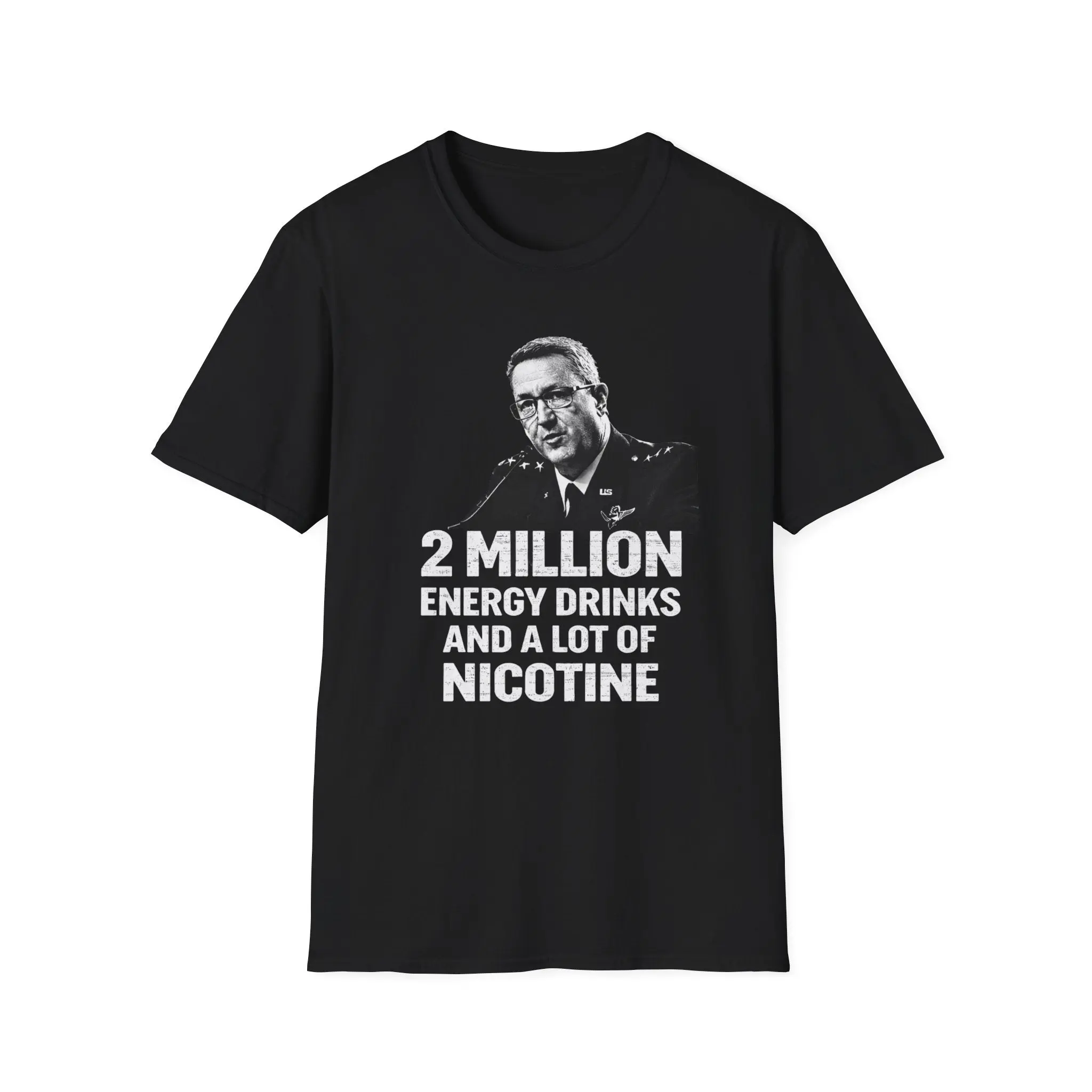 Standard Issued Military Portrait T-Shirt — Bold Text Graphic Tee
