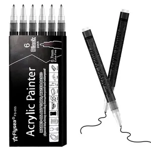 6pcs/set 0.7mm White Hard Point Acrylic Marker Pen, Waterproof Quick Drying Marker Pen, Suitable for Art Supplies for Glass Ceramic Rock Painting Canvas Wood, Valentine's Day Gift