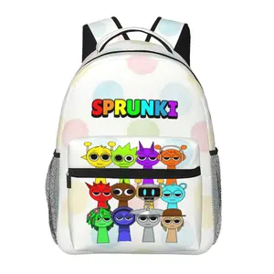 Fashion Sprunki backpack with large capacity — Sprunki daily commuter bag for outdoor hiking and business; cartoon casual Sprunki merch laptop daypack and school bag for women, men, and gift giving