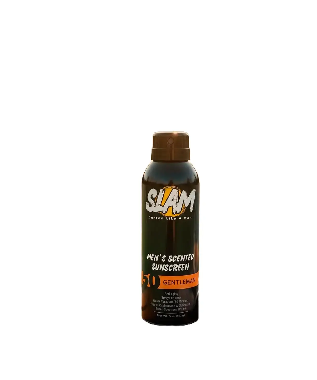 SLAM GentleMan Men's Sunscreen SPF 50 Bottle - Zinc Oxide, Non-Toxic, Lightweight, Non-Greasy Face & Body Sunblock for Adults' Daily Sun Protection