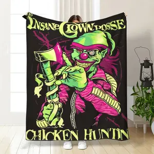 Insane Clown Posse themed printed flannel blanket, universal for all seasons, cartoon design, suitable for sofa, travel, camping and office blanket plushthin quilt holiday gift Intense Nacho Printed Flannel Blanket