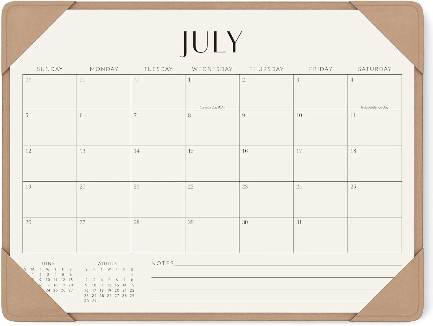 Jotsome 2026-2027 Desk Calendar with 14x10.5in Paper Protective Desktop Mat, Apricot Calendar Design, for Home/Office Easy Planning & Holiday Gift