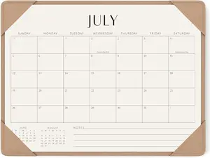 Jotsome Desk Calendar 2026-2027 with Desktop Mat 14x10.5 inch Apricot for Home Office School Easy Planning Gift for Holidays