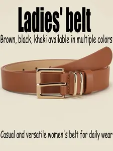 Women's Fashion Simple Leather Belt, Exquisite Belt, Durable Faux Leather, Resistant to Deformation, Needle Buckle Design, Versatile for Commute & Casual Wear, Casual Dress Belt, Durable Belts