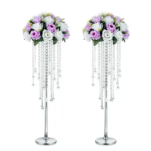 Artificial Flower Crystal Stand, 2 Counts/set Metal Flower Stand, Desktop Flower Arrangement Holder, Centerpiece for Wedding Party Decoration, Ornaments