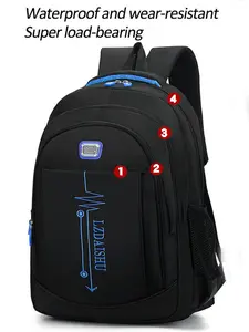 Waterproof Nylon Backpack for Students and Business Professionals, Large Capacity Durable Oxford Fabric, Laptop Compartment, Casual Travel Bag, Water Resistant Bookbag